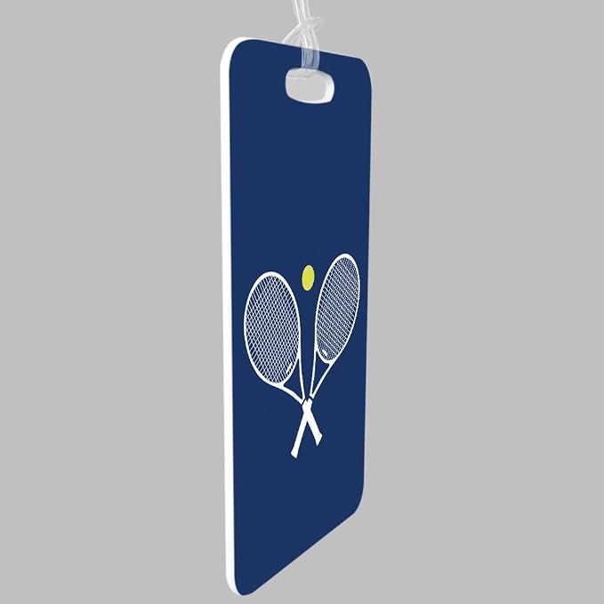 ChalkTalkSPORTS Tennis Luggage & Bag Tag | Crossed Tennis Rackets | Custom Info - Image 4
