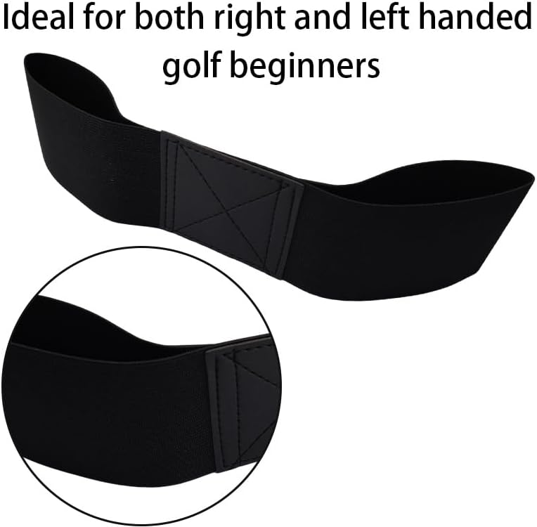2 Pack Golf Swing Arm Band Golf Training Aid Golf Wrist Training Aid for Golfers Beginners (Black & Blue)