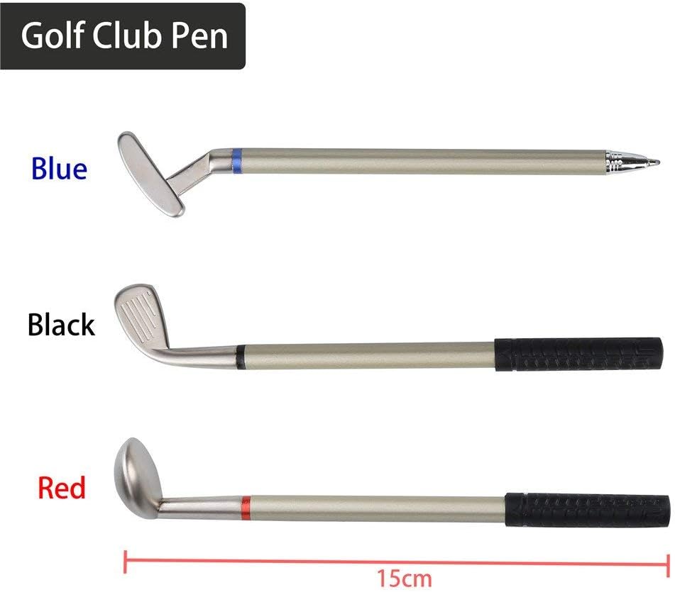 10L0L Golf Gifts for Christmas Day, Golf Pens with Golf Bag Holder & Pen Holder, Golf Souvenirs Gifts with 3 Pieces Golf Club Pens Office Desk Golf Bag Pencil Holder for Men Birthday