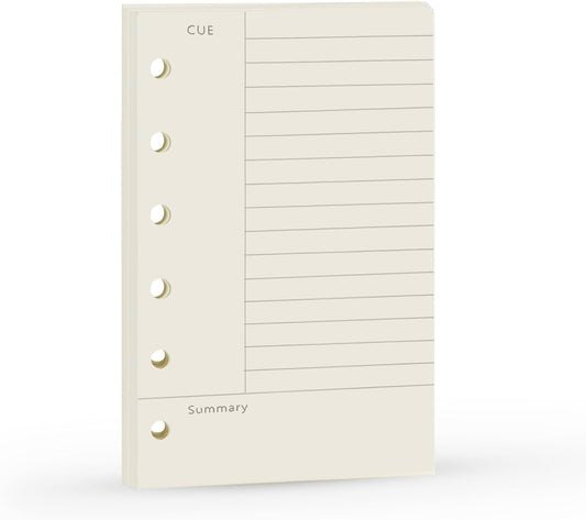 A7 Cornell Design Planner Refill 6 Holes Notebook Binder Refills, A7 College Rule Note Linned Planner Inserts for Filofax 100gsm Paper Pocket Size, 4.84 x 3.23'', Harphia