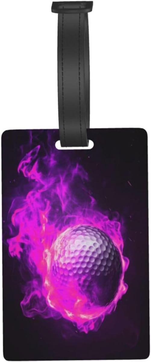 Pink Flame Golf Luggage Tag Suitcase Identify Labels Personalized Travel Bag - Image 8