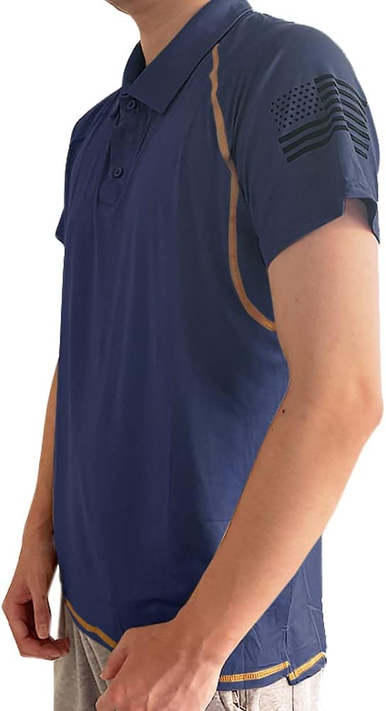 HARGLESMAN Men's 1776 Independence Day American Flag Short Sleeve Polo Golft - Image 3