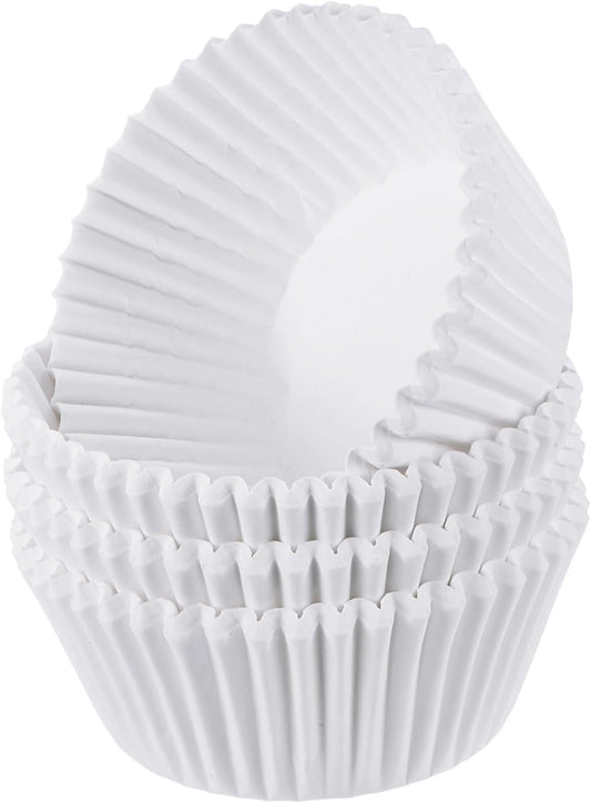 HARFINGTON 100 Count Cupcake Liners White Cupcake Cups Standard Size Muffins Liners Papers Baking Cups Wrappers Greaseproof for Party Wedding Birthday