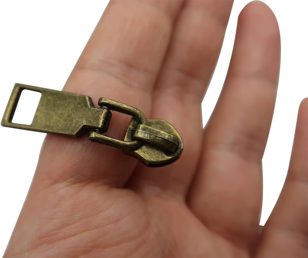 HOLSHUN #5 Zipper Sliders Zipper Pull 30pcs Bulk Heavy Duty Metal Antique Bronze Pulls for #5 Nylon Coil Zippers Replacement Luxury Bag Hardware Luggage & DIY Craft Supplies