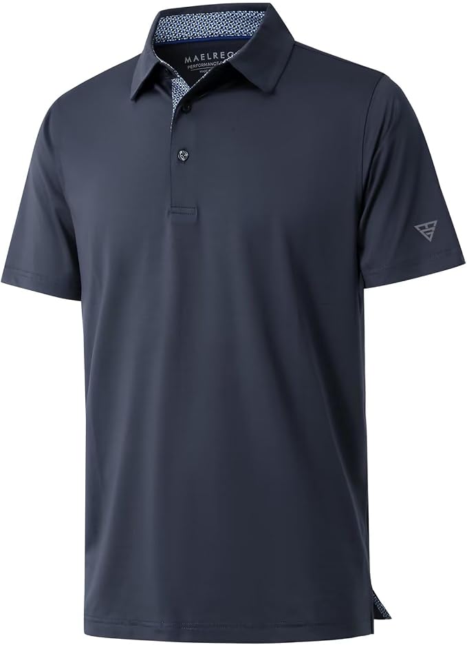 Mens Polo Shirts Short and Long Sleeve Casual Solid Stylish Dry Fit Performance by MAELREG