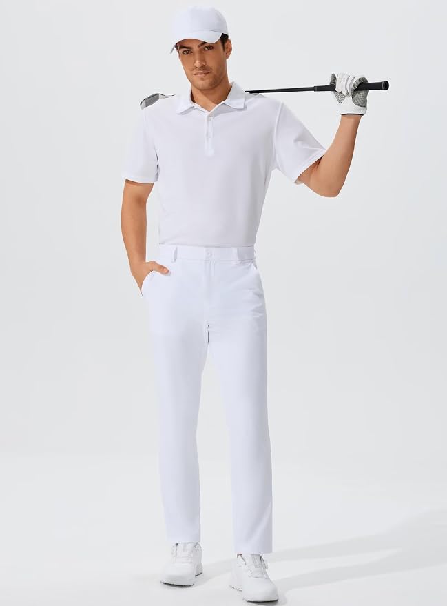 QPNGRP Men's Golf Pants 30"/32"/34" Inseam Lightweight Stretch Work Dress Pants - Image 2