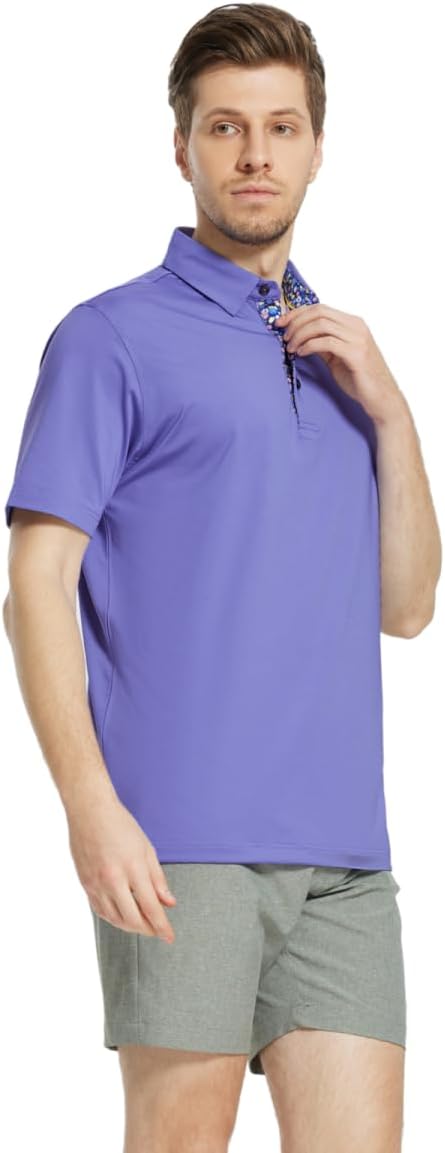 Mens Polo Shirts Short and Long Sleeve Casual Solid Stylish Dry Fit Performance - Image 2