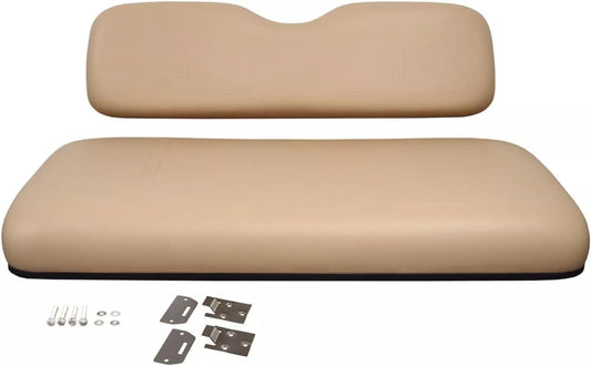Huskey Parts Company Golf Cart Seat Cushion Set for Front Seat Lean Back & Bottom, Tan Color for EZGO Medalist, TXT 1994 to 2013, Golf Cart Front Seat Replacement with Mounting Hardware & Hinges