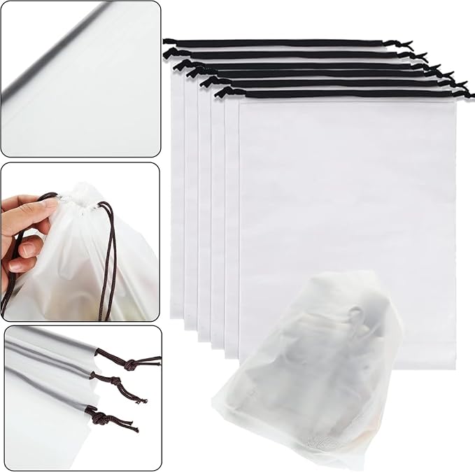 12pcs Transparent Shoe Bags for Travel 11.8in X 15.7in Protable Clear shoe bags - Image 3