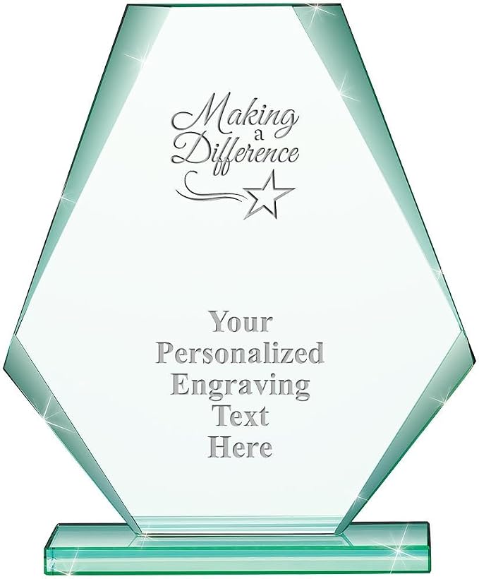 6" Jade Pyramid Crystal Award by CrownAwards