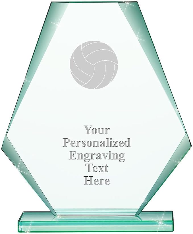 6" Jade Pyramid Crystal Award by CrownAwards