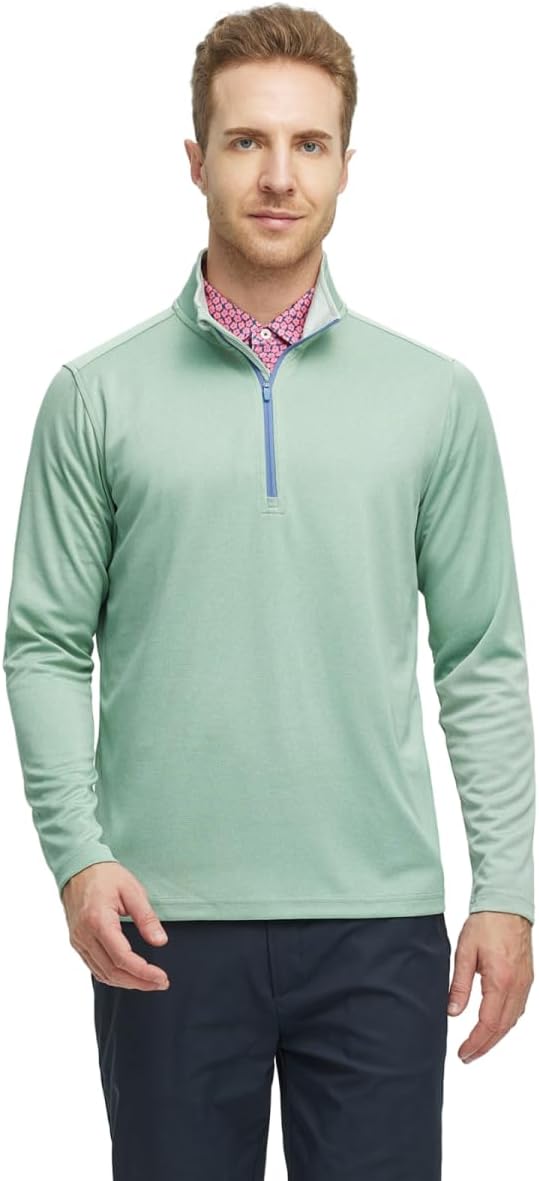 M MAELREG Quarter Zip Golf Pullover Men Dry Fit Long Sleeve Performance Wicking - Image 2