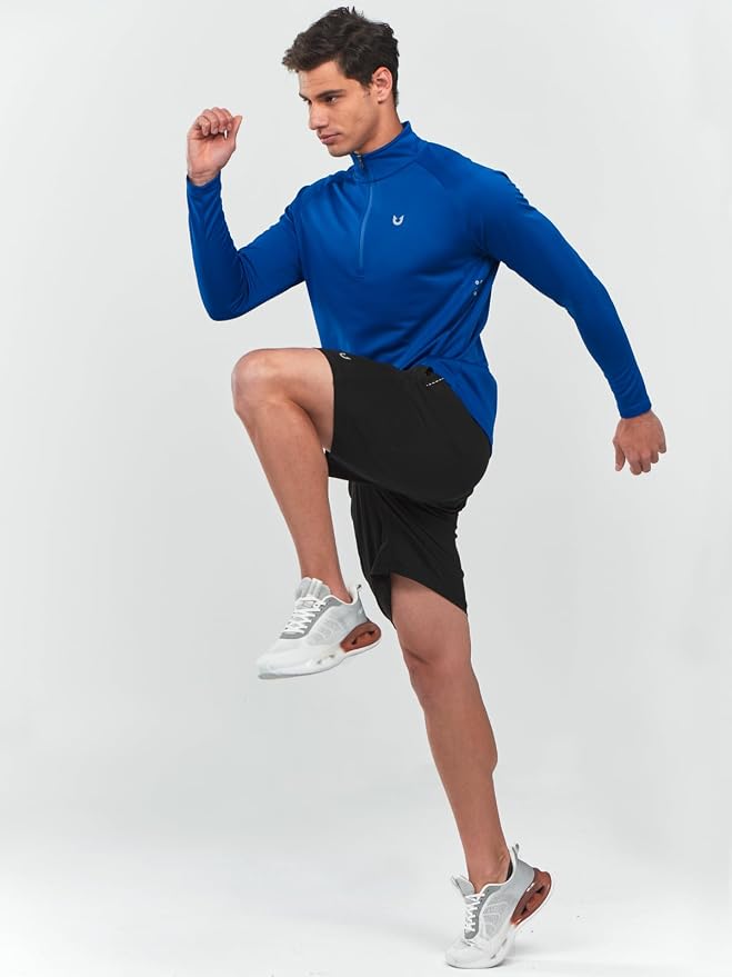 NORTHYARD Quarter Zip Pullover Men Running Shirt Long Sleeve Moisture Wicking - Image 6