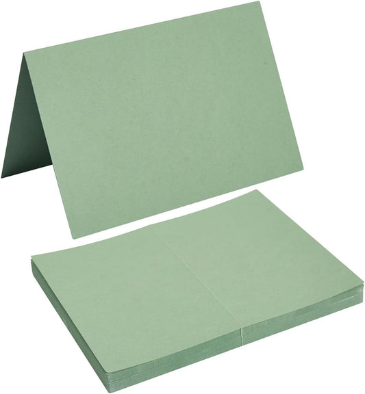 50 Pack Blank Cards Folded Cardstock Thank You Blank Greeting Cards for Invitations, Wedding, Greeting Cards, All Occasion DIY, 3x5 Folded Cards Sage-Green