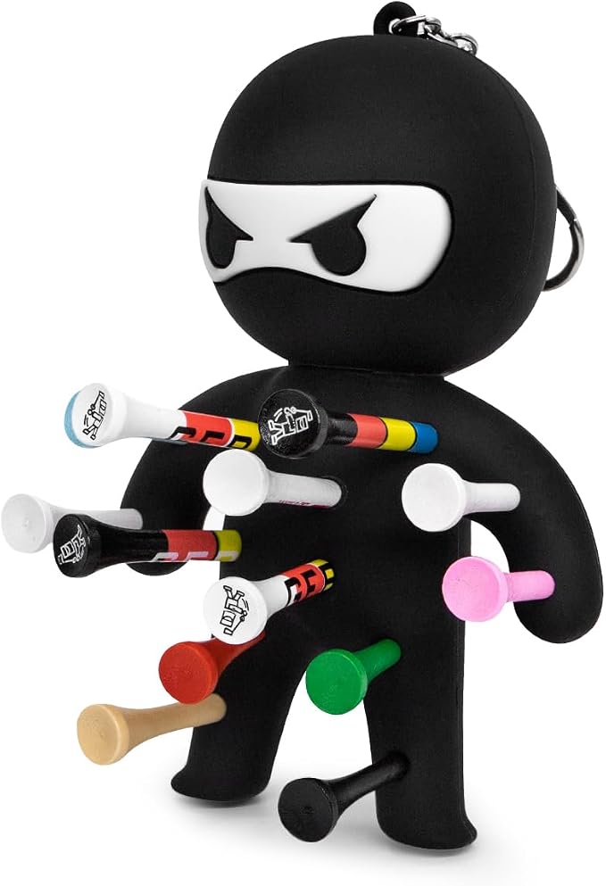 Golf Tee Holder, Ninja Portable Funny Golf Tees Holder Keychain Golf Gift Golf by ALIENNANAGolf