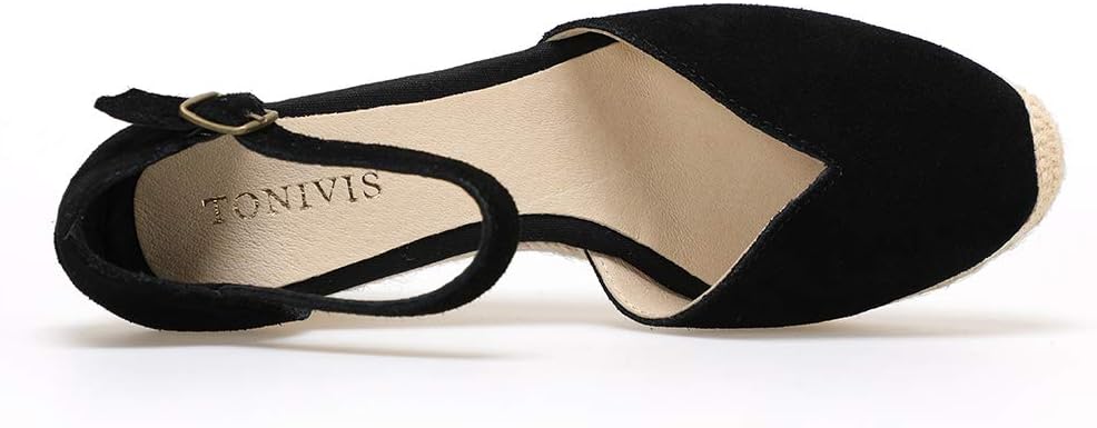 Platform Wedges Sandals for Women, Ankle-Strap, Cap Toe, Summer Espadrilles - Image 5