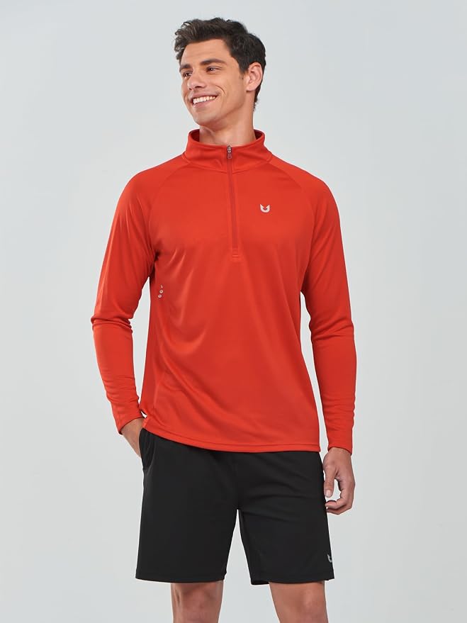 NORTHYARD Quarter Zip Pullover Men Running Shirt Long Sleeve Moisture Wicking - Image 4
