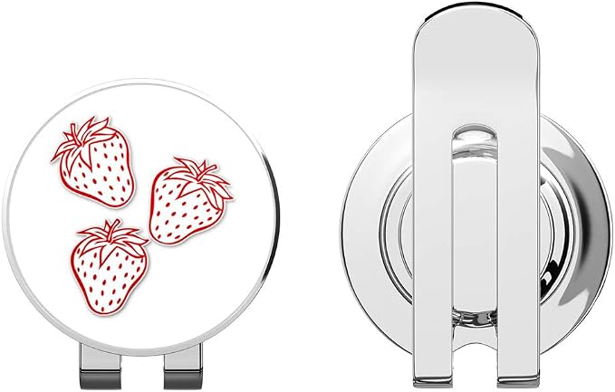3 Strawberries Golf Hat Clip by Unknown