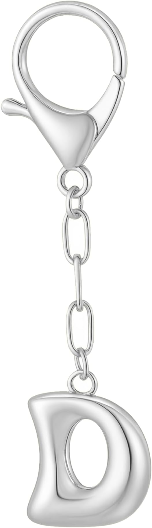 Gold Bubble Initial Keychain Charm by GAOKOXI