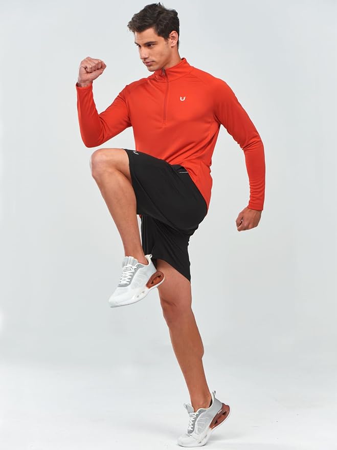 NORTHYARD Quarter Zip Pullover Men Running Shirt Long Sleeve Moisture Wicking - Image 6