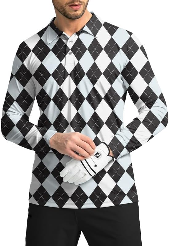 Men's Polo Shirt Long Sleeve Golf Shirts Lightweight UPF 50+ Sun Protection by GGradual