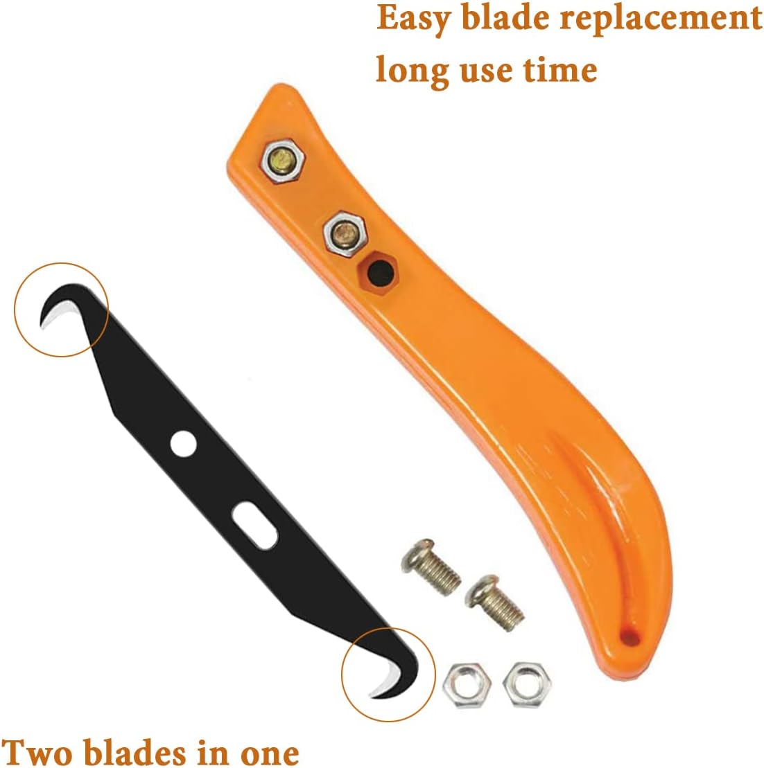 Headley Tools Hook Blade Utility Knife, Golf Grip Removal Tool Hook Knife with Blades for Regripping Golf Clubs, Golf Club Grip Hook Blade Knife Orange (7pcs Hook Blades, 1pcs Hook Knife Handle)