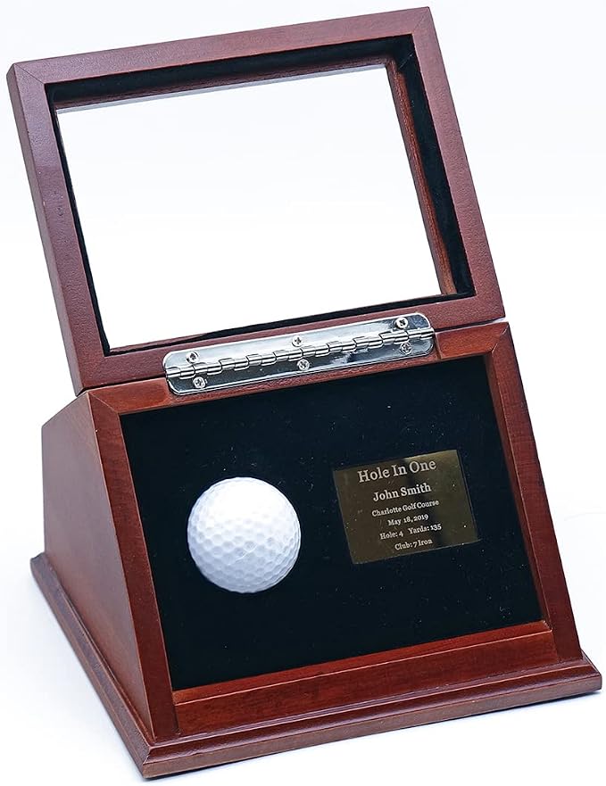 Show Box in One Golf Ball Beech Wood Display Case Box Shadow Box - Image 4