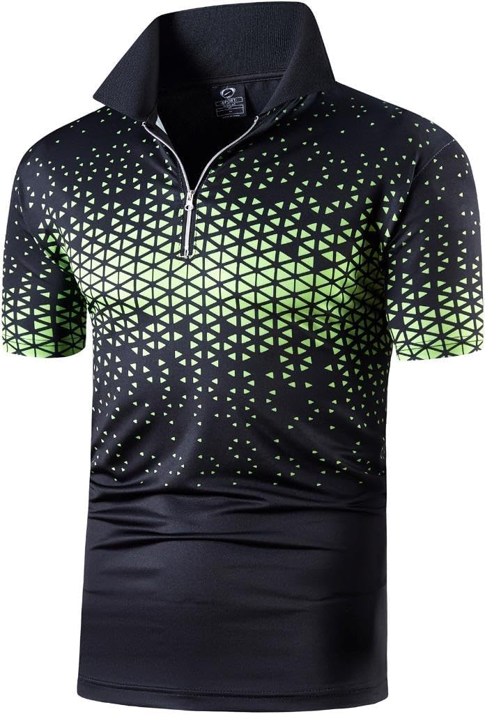 jeansian Men's Sport Outdoor Quick Dry Fit Short Sleeves Polo Tee Shirt Tshirt T-Shirt Tops Golf Tennis Bowling LSL195