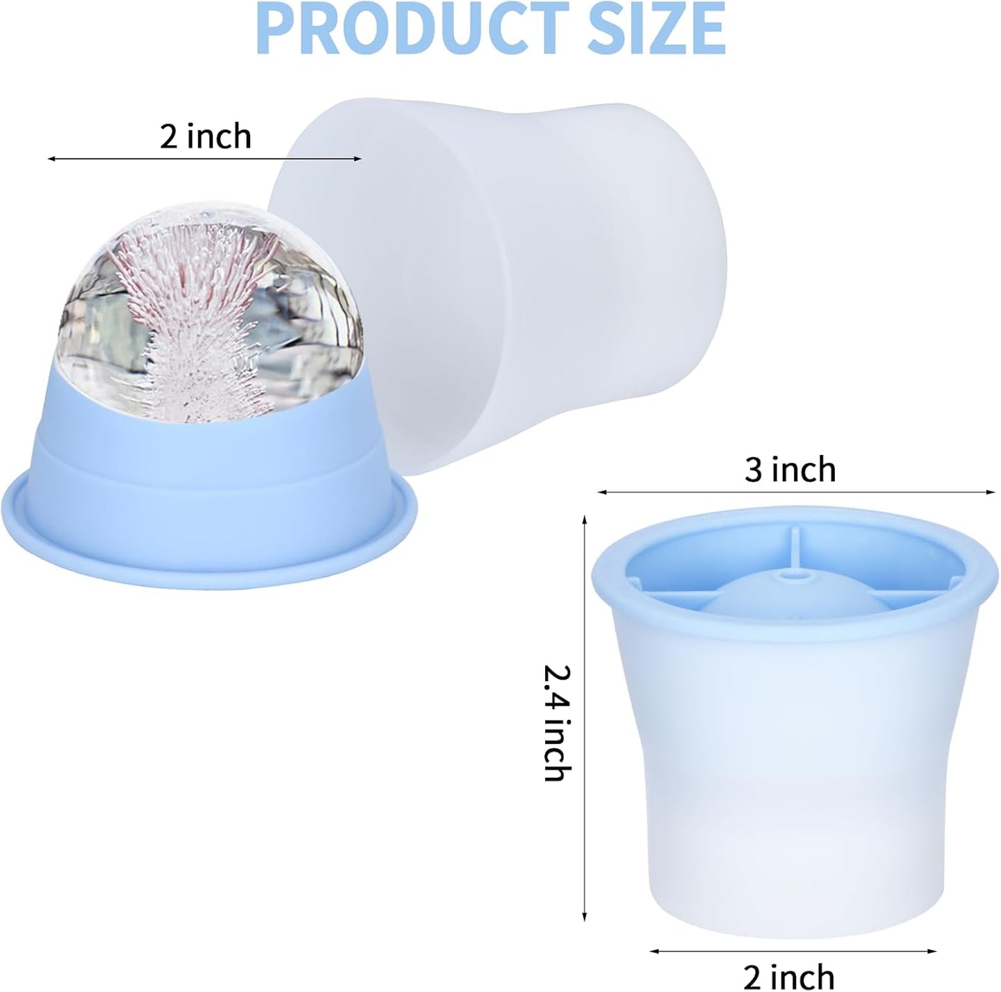 (2025 Upgrade) Ice Molds 4 PCS, Silicone Sphere Ice Mold Maker, Stackable Easy Release Circle Ice Cube Mold with Lids, Spherical Ice Makers with Lids for Whiskey, Cocktails, Bourbon, and Drinks