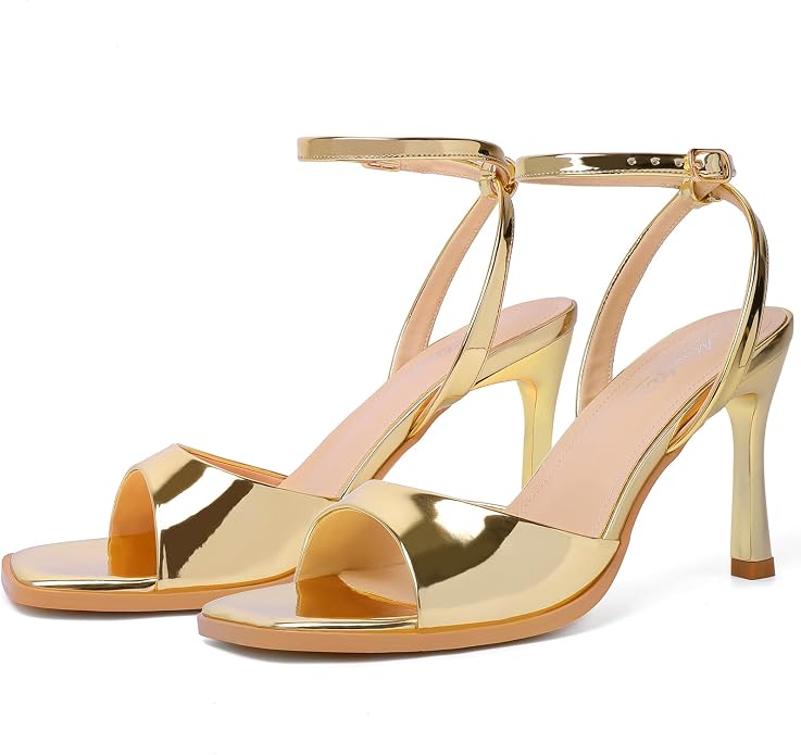 Mostrin Strappy Heels for Women Square Open Toe Lace Up Heeled Sandals Ankle - Image 6