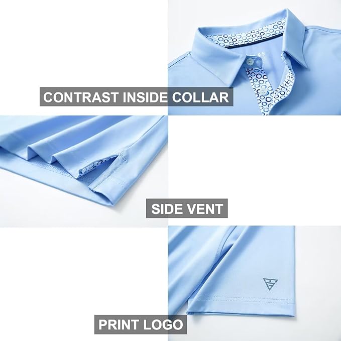 Mens Polo Shirts Short and Long Sleeve Casual Solid Stylish Dry Fit Performance - Image 4