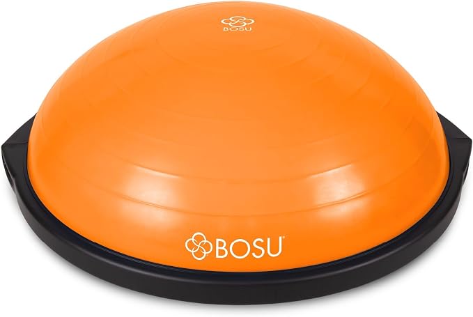Bosu Balance Ball Exercise Trainer, Home Gym Equipment w/ Guided Workouts & Pump by BOSU
