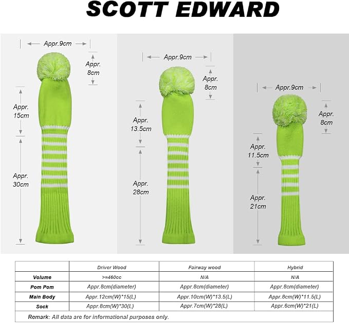 Scott Edward 1/3/4PCS Multi-Style Optional Individualized Knit Golf Club Head - Image 5
