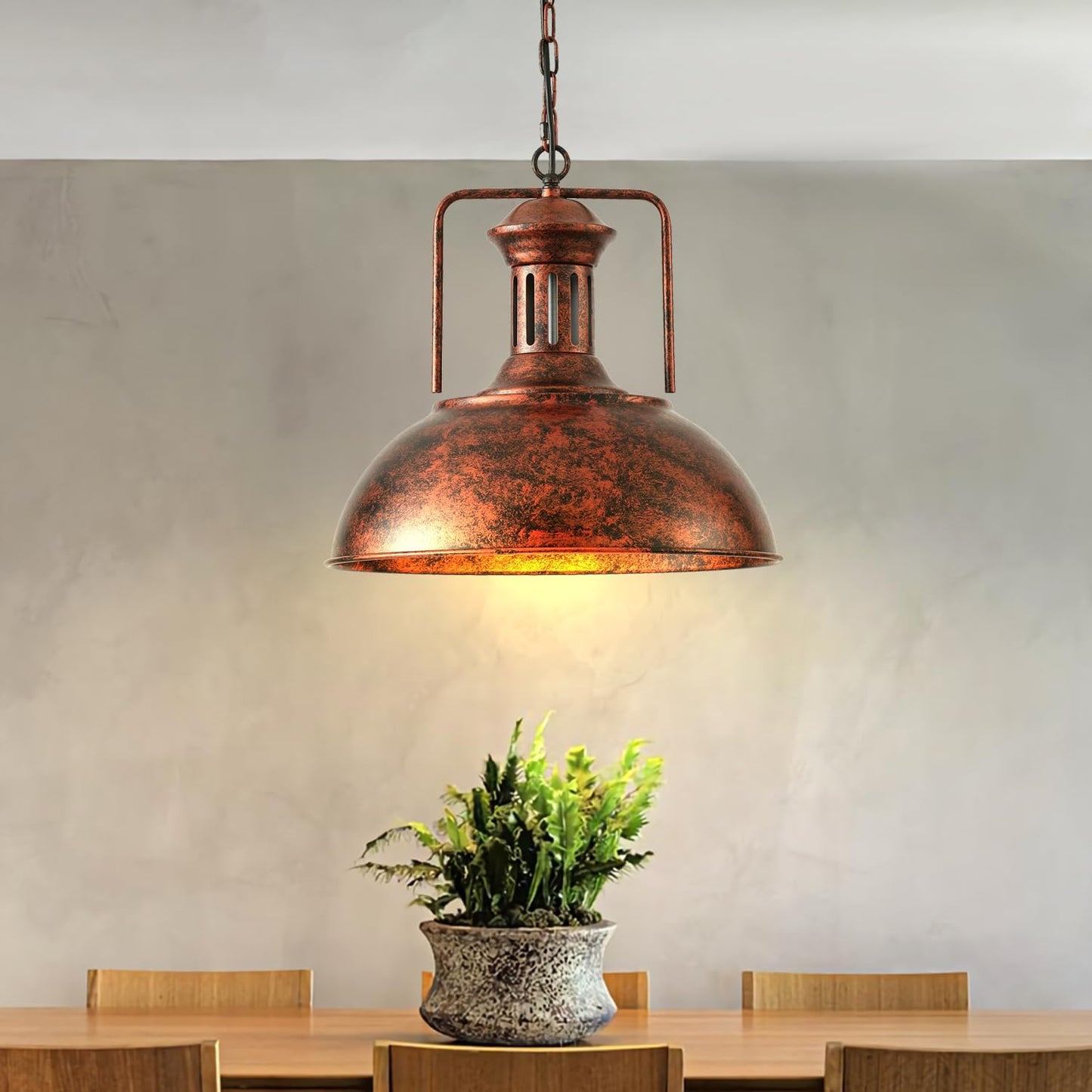 Industrial Nautical Barn Pendant Light Single with Rustic Dome Bowl Shape Mounted Fixture Ceiling Lamp Chandelier