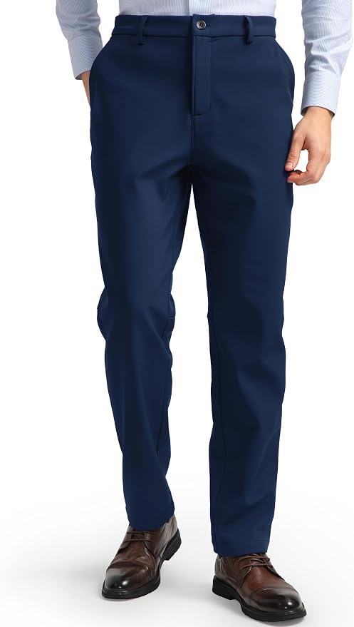 HISDERN Heat 701 Men's Thermal Golf Pants Stretch Fleece 30"/32" No Iron Comfy by HISDERN