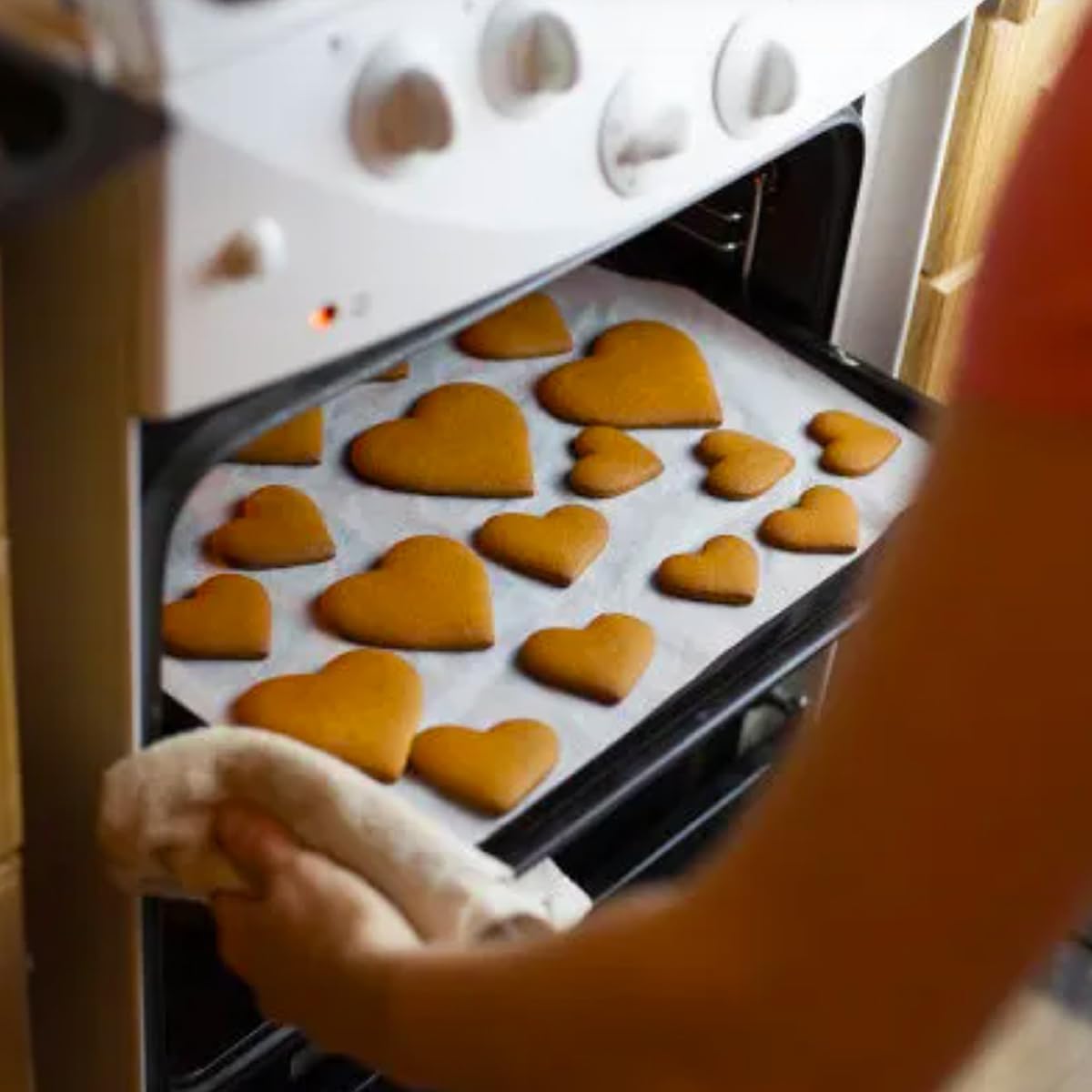 Heart Cookie Cutters Set 6Pcs, Stainless Steel Sturdy Metal Fondant Cookie Cutters Biscuit Mold Kitchen Accessories Tool, Valentine's Day Holiday Birthday Family Party