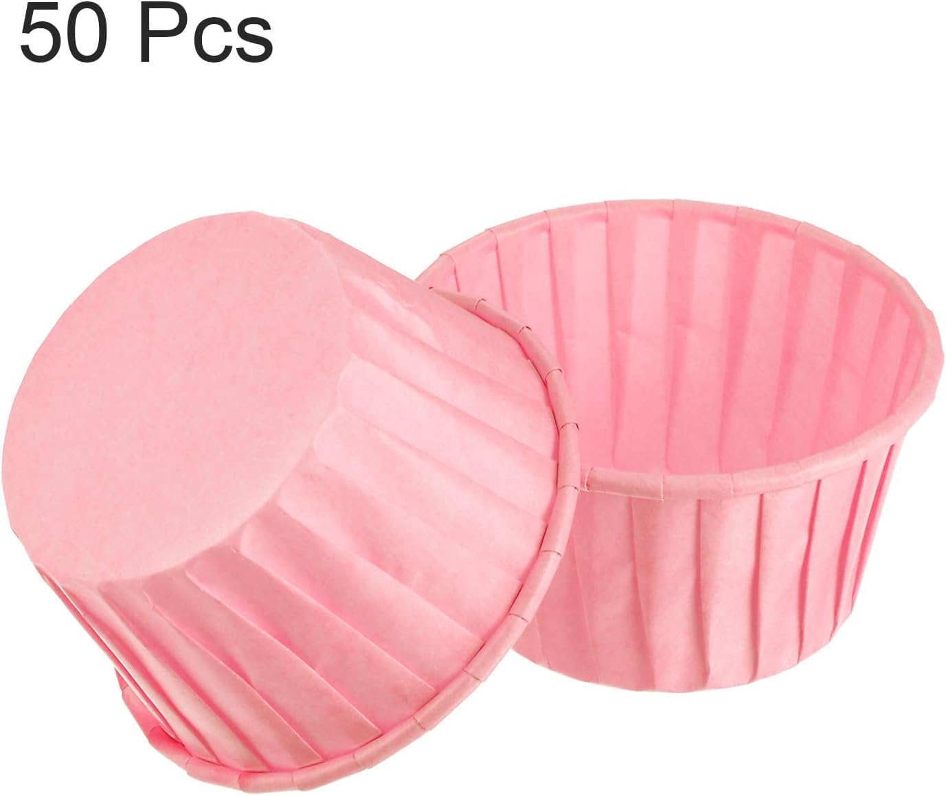 HARFINGTON 50Pcs Cupcake Baking Cups 3.5oz Standard Size Paper Cupcake Liners Greaseproof Wrappers Disposable for Wedding Birthdays Christmas Dessert, Pink