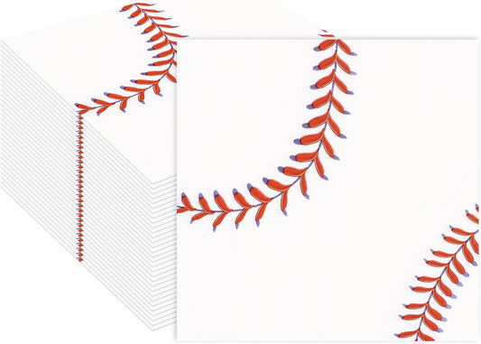 50PCS Baseball Paper Napkins 13 x 13 Inches Luncheon Napkins Cocktail Napkins Disposable Sports Theme Decorations for Kids Baby Shower,Birthday Party,Baseball Theme Party Supplies