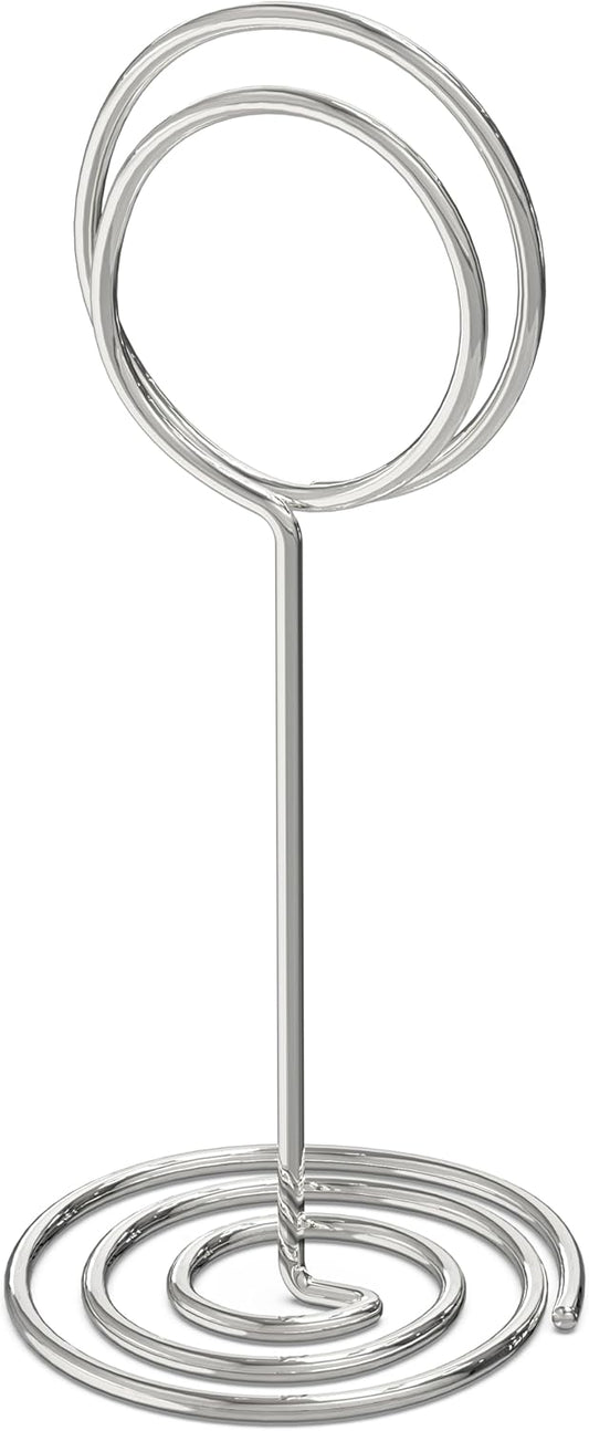 10 Pack Silver Table Card Holders - Table Number Holders - Place Card Holder - Picture Clips for Photos - Tables Name Holder for Centerpieces Weddings Restaurants Food - Wire Seating Signs Stands