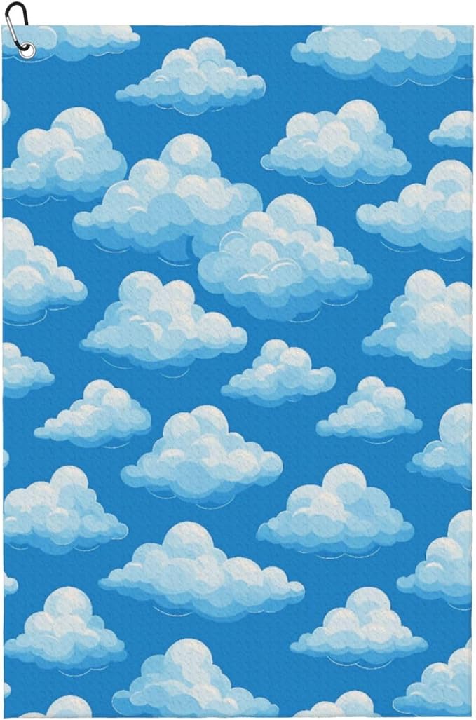 Clouds Golf Towel Waffle Microfiber by ZEYARUIBO