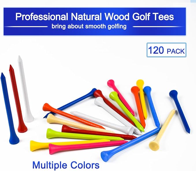 Golf Tees Professional Durable Natrual Wooden Golf Tees 3-1/4" -Pack of 120 Bulk - Image 3