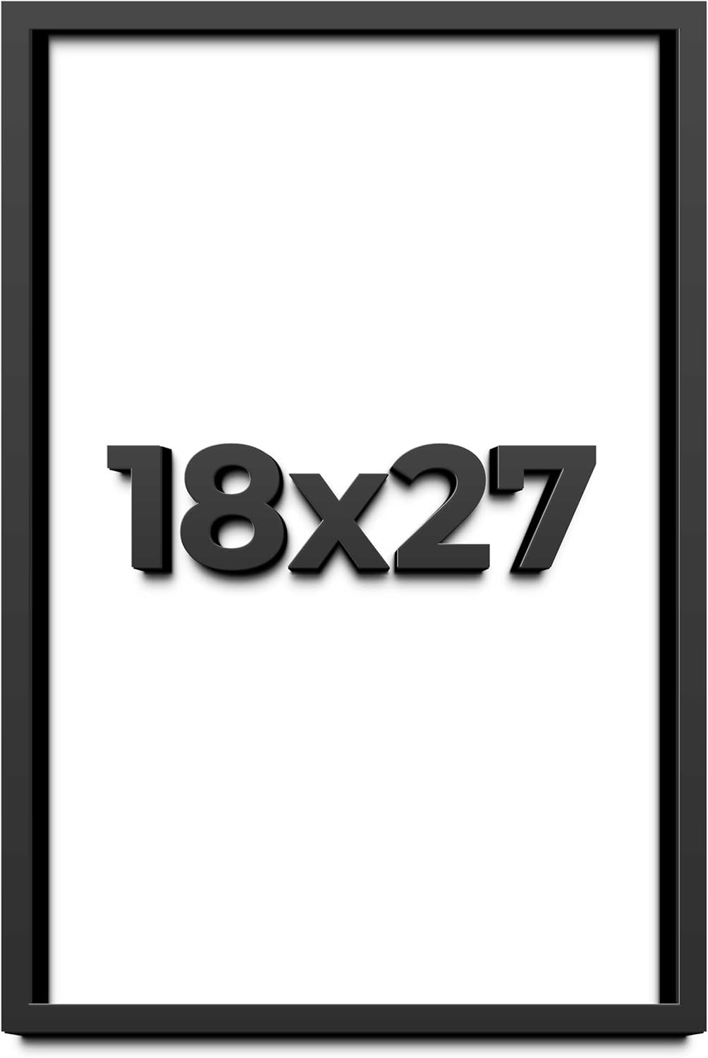 18x27 Shadow Box Black Solid Wood Display Frame with White Acid-Free Backing UV Acrylic & Hanging Hardware - with 3/4" Usable Depth