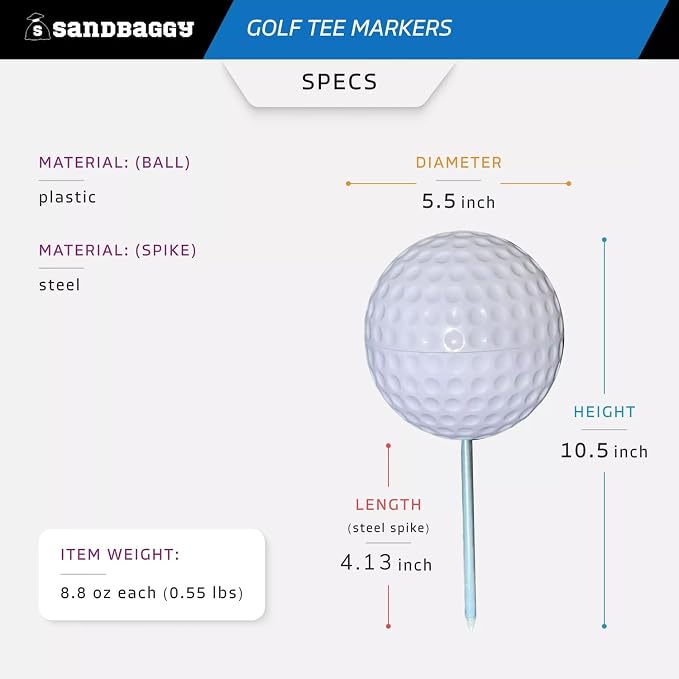 Sandbaggy Plastic Tee Markers for Golf Course - Image 2
