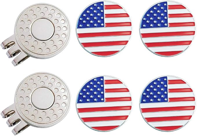 Golf Ball Markers with Hat Clips Value Sets by GOLTERS