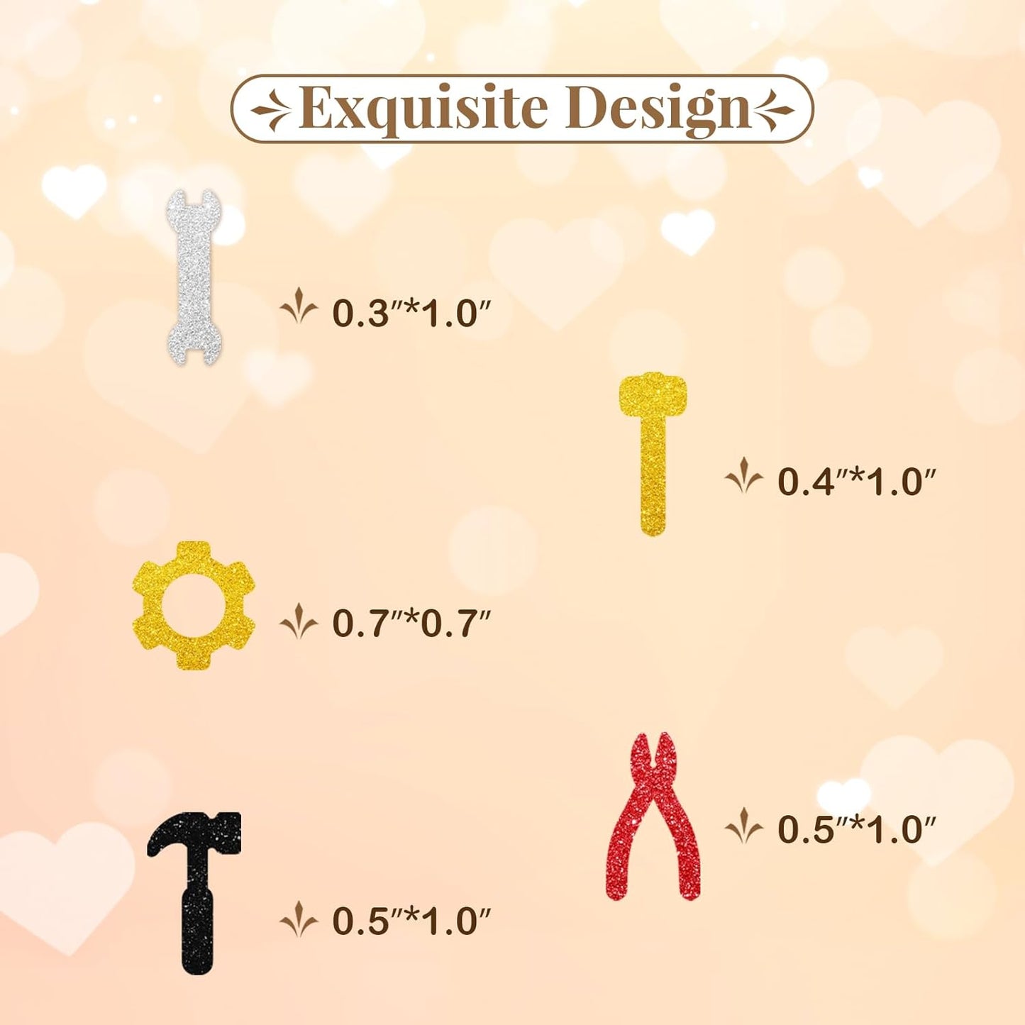 150pcs Construction Confetti, Tools Table Confetti, Black Glitter Wrench Gear hammer Table Scatter for Boy Men, Repair Tools Themed Birthday Party Decoration