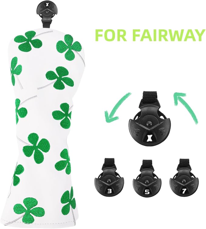 Golf Club Head Covers, Lucky Clover Golf Club Covers - Image 3