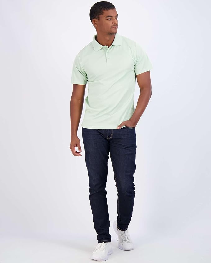Real Essentials 3 Pack: Men's Quick-Dry Short Sleeve Athletic Performance Polo - Image 5