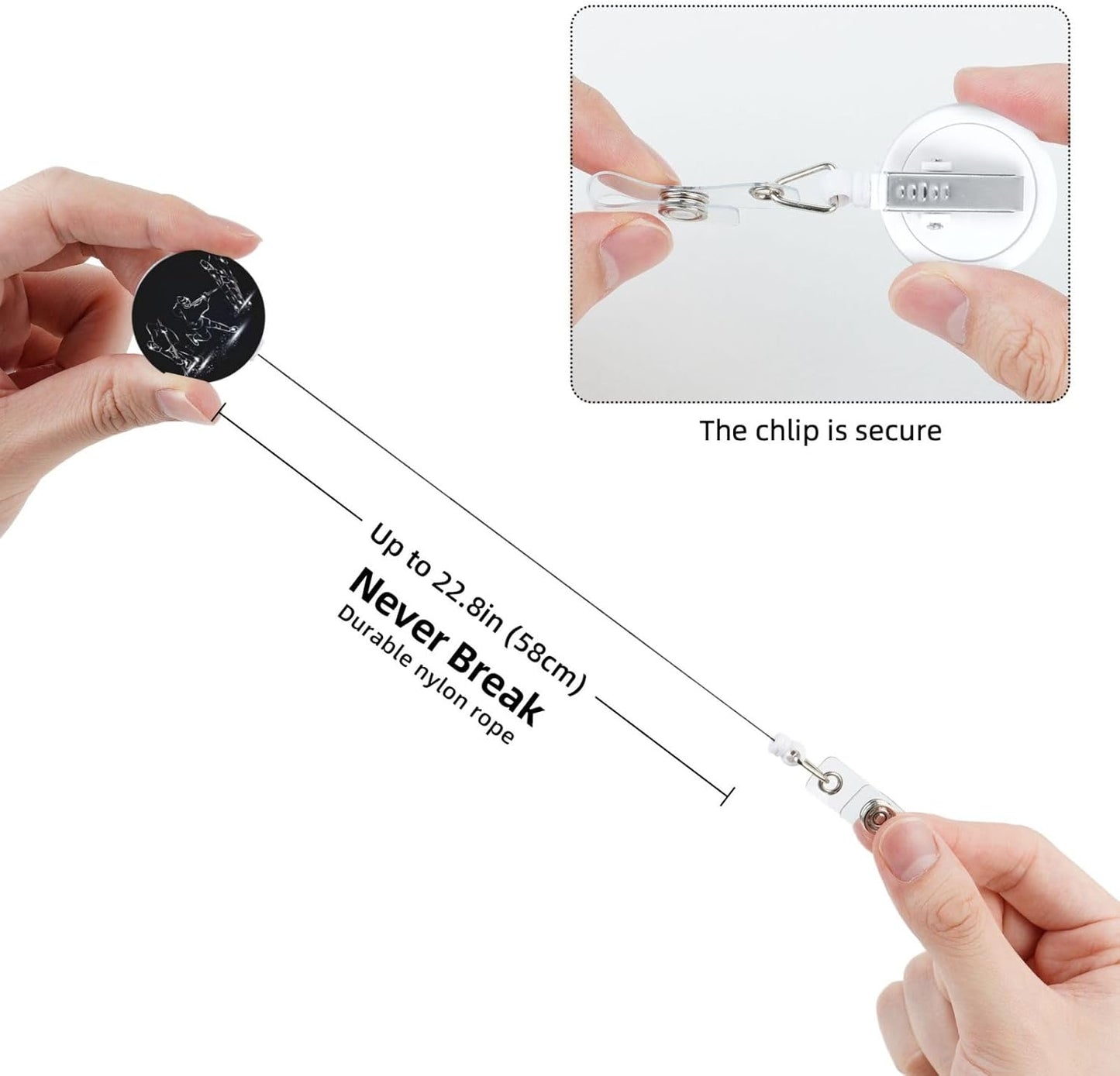 Ice Hockey Badge Reels Retractable Badge Holder with Clip for Id Name Tag Office Worker Student Teacher Nurse Doctor