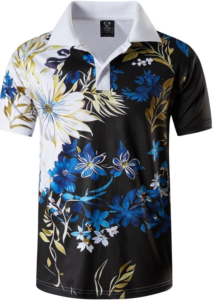 jeansian Men's Sport Outdoor Quick Dry Fit Short Sleeves Polo Tee Shirt Tshirt T-Shirt Tops Golf Tennis Bowling LSL195