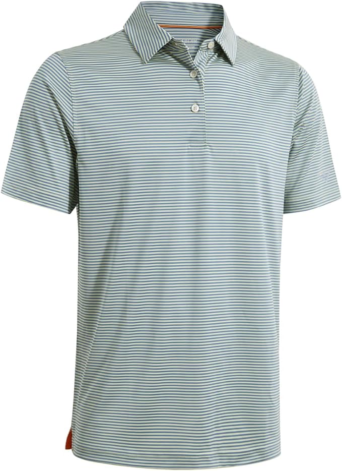 Men's Golf Polo Shirts Short Sleeve Striped Performance Moisture Wicking Dry by Unknown